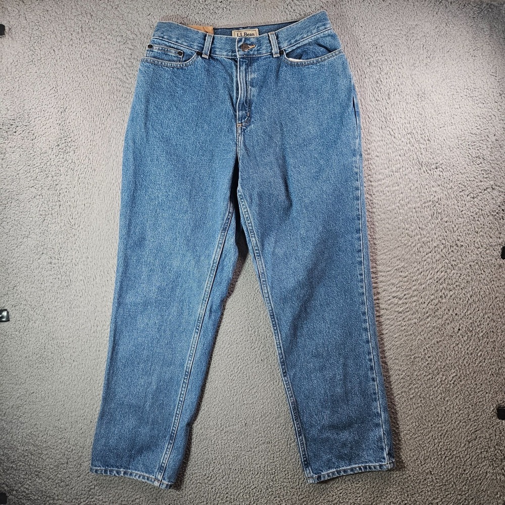 NEW Vintage LL Bean Jeans Women 10 Petite Classic Fit Curvy Blue